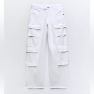 🌀Zara Cargo Jeans NEW - Size 4 (27W) | Color: White